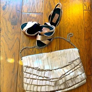 Pink satin Zara High heels. With black stones on the heels. The sole is like new